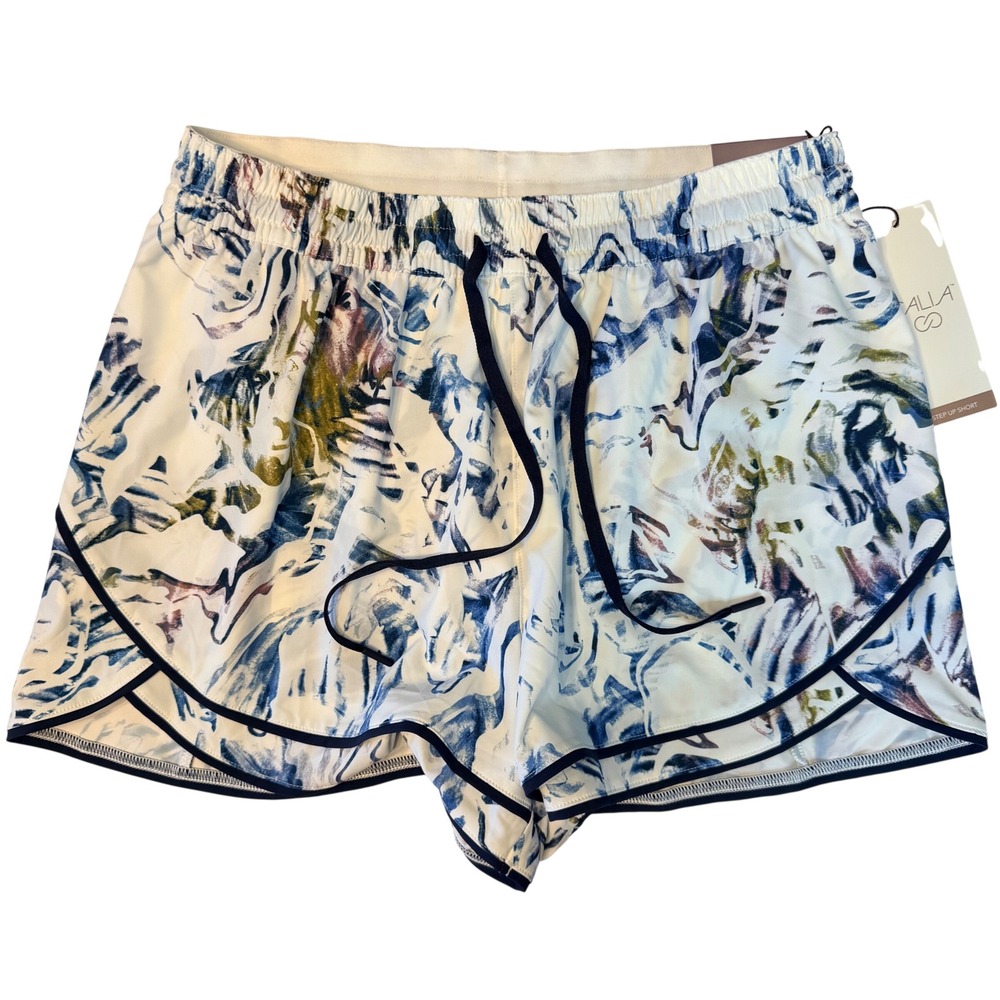 CALIA Step Up Short High-Rise 3" Inseam Moss Print Multi Women's XS White New